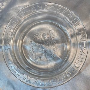 Vintage Little Bo-Peep ABC’s & 123’s clear, glass plate